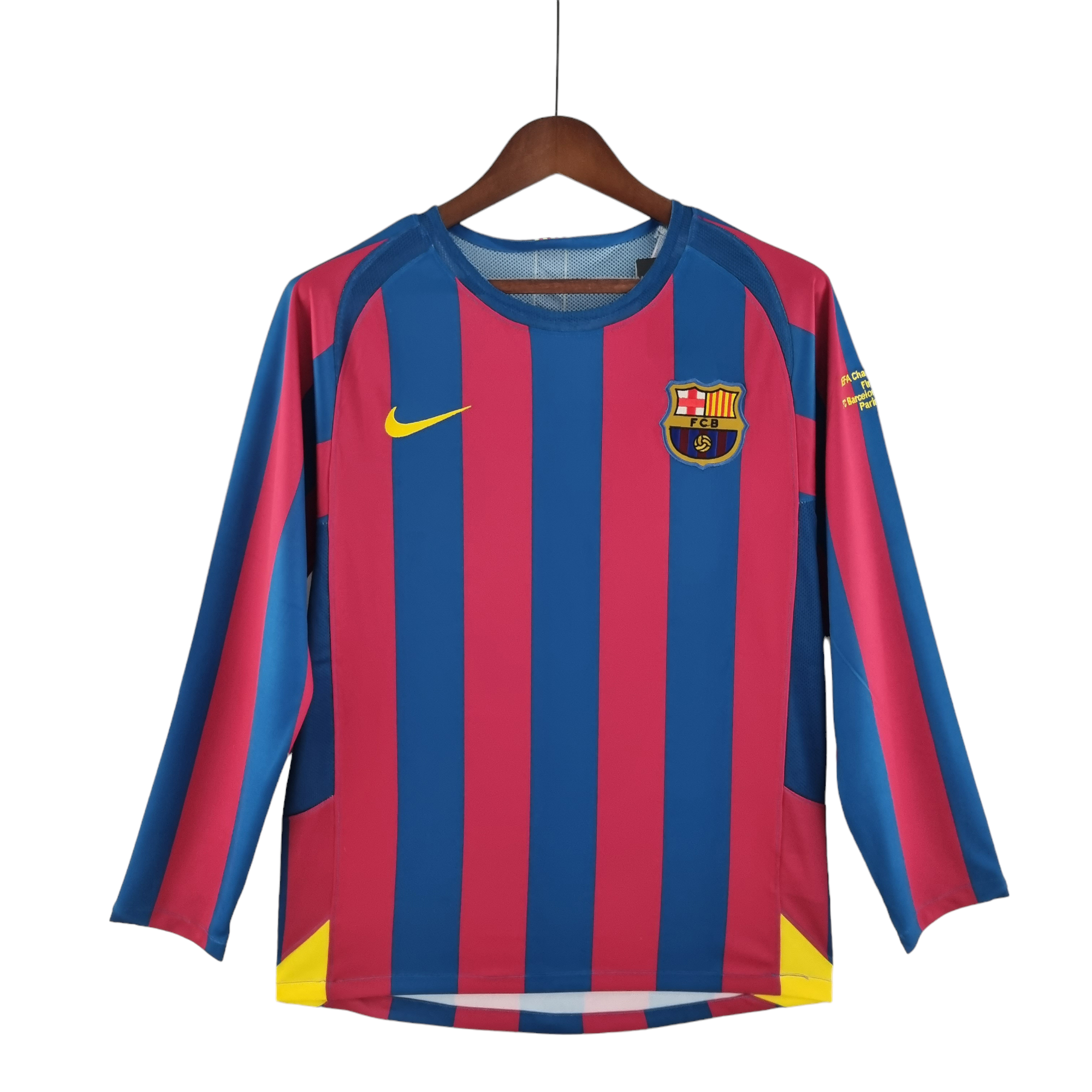 Barcelona Retro Long Sleeve 05/06 Home (Free Personalisation)