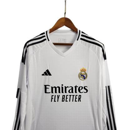 Real Madrid 24/25 Home Long Sleeve (Free Personalisation)