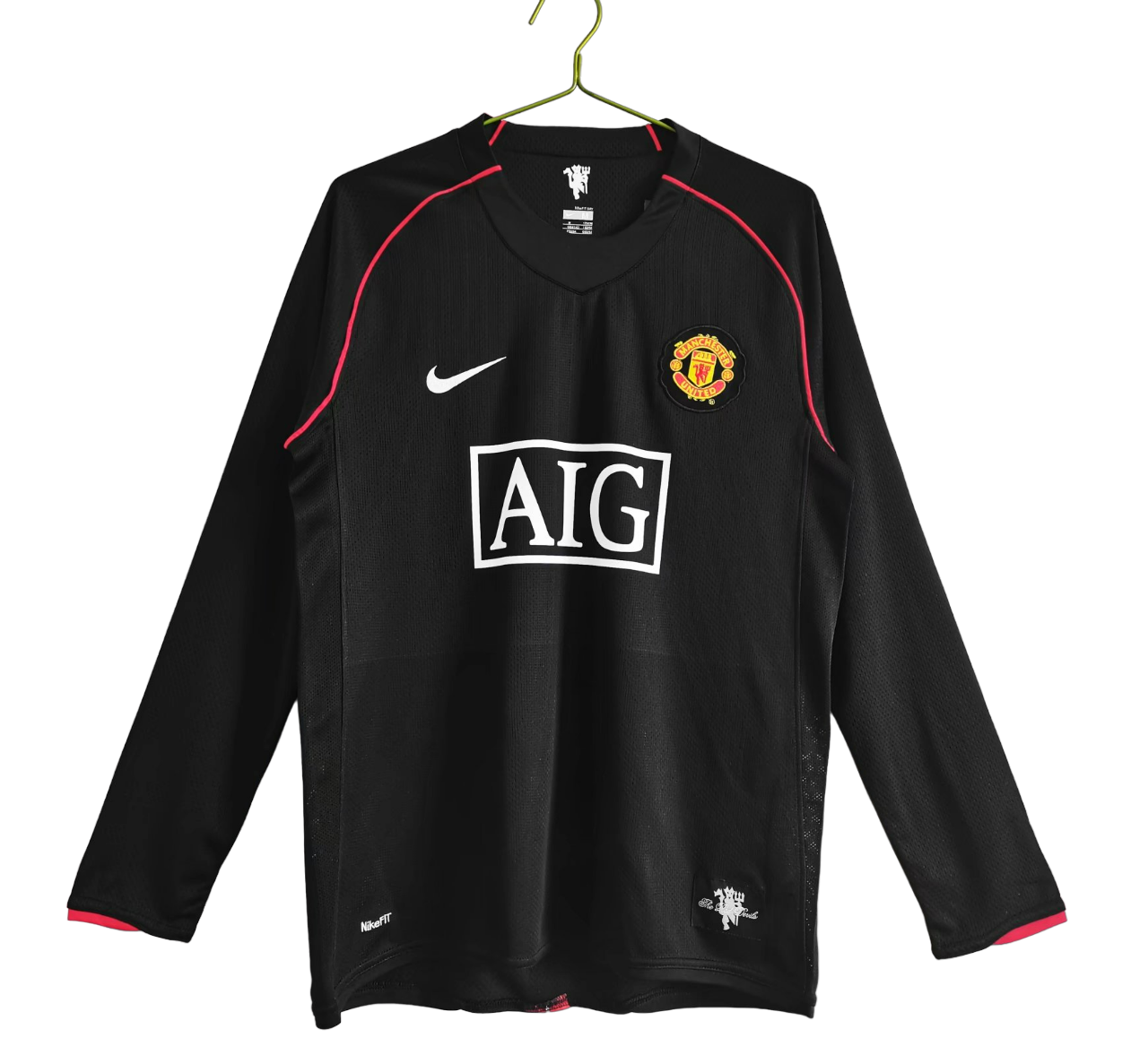 Manchester United Retro Long Sleeve 2007/08 Black (Free Personalisation)