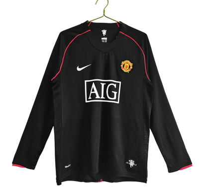 Manchester United Retro Long Sleeve 2007/08 Black (Free Personalisation)