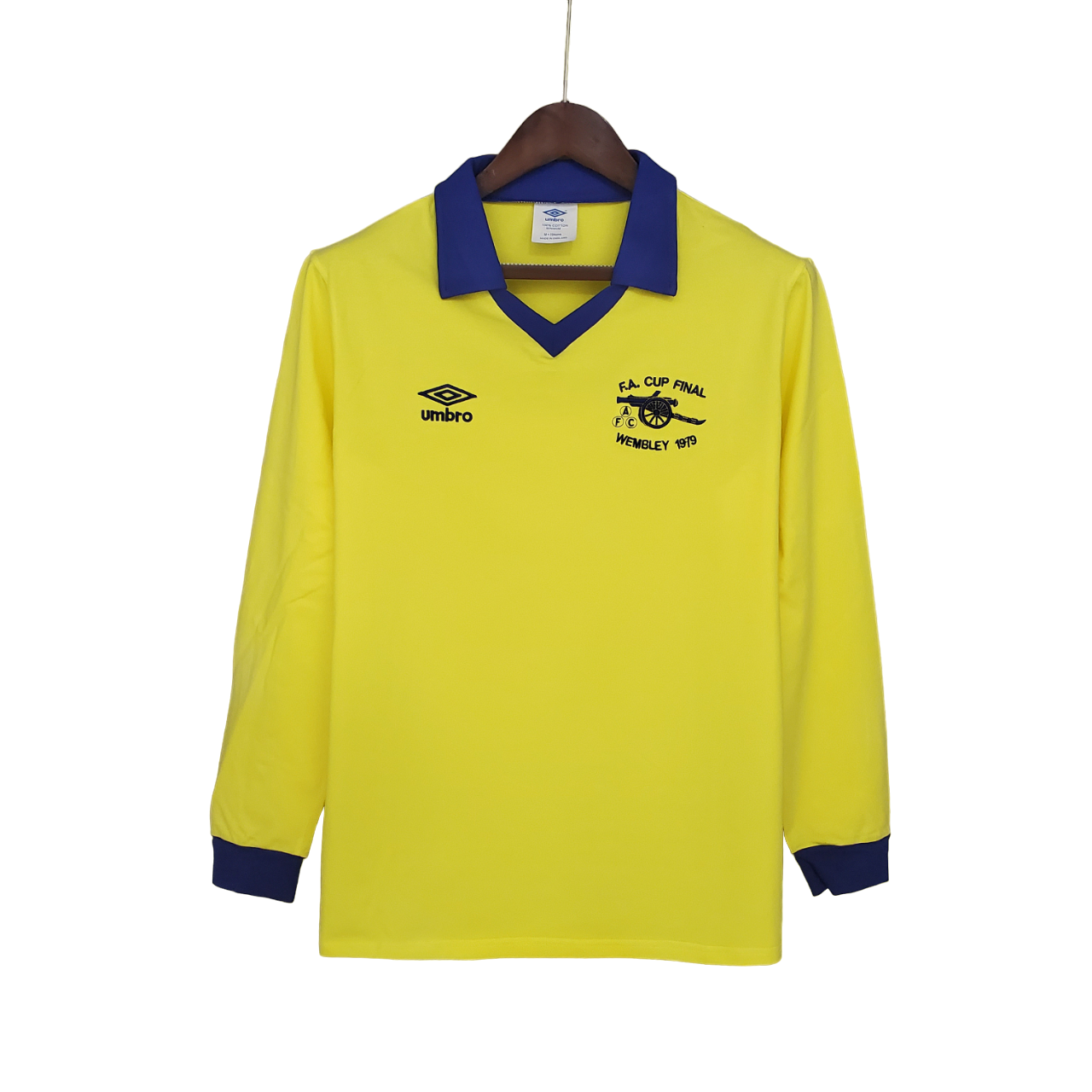 Arsenal Retro 71/79 long sleeve away yellow (Free Personalisation)