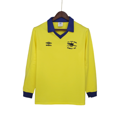 Arsenal Retro 71/79 long sleeve away yellow (Free Personalisation)