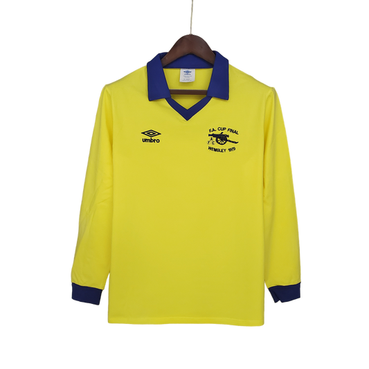 Arsenal Retro 71/79 long sleeve away yellow (Free Personalisation)
