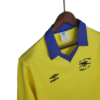 Arsenal Retro 71/79 long sleeve away yellow (Free Personalisation)