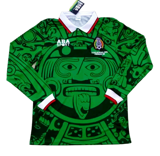 Mexico Retro Long Sleeve  1998 Home (Free Personalisation)