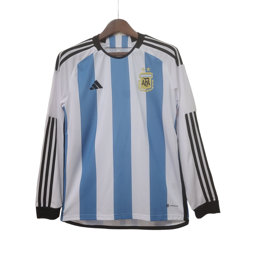 Argentina Retro 2022 Long Sleeve  Home (Free Personalisation)