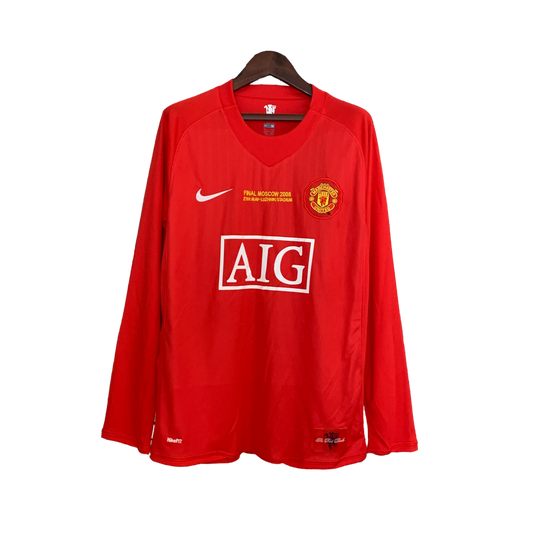 Manchester United Retro 2007/08 Long Sleeve Champions League Version Home (Free Personalisation)