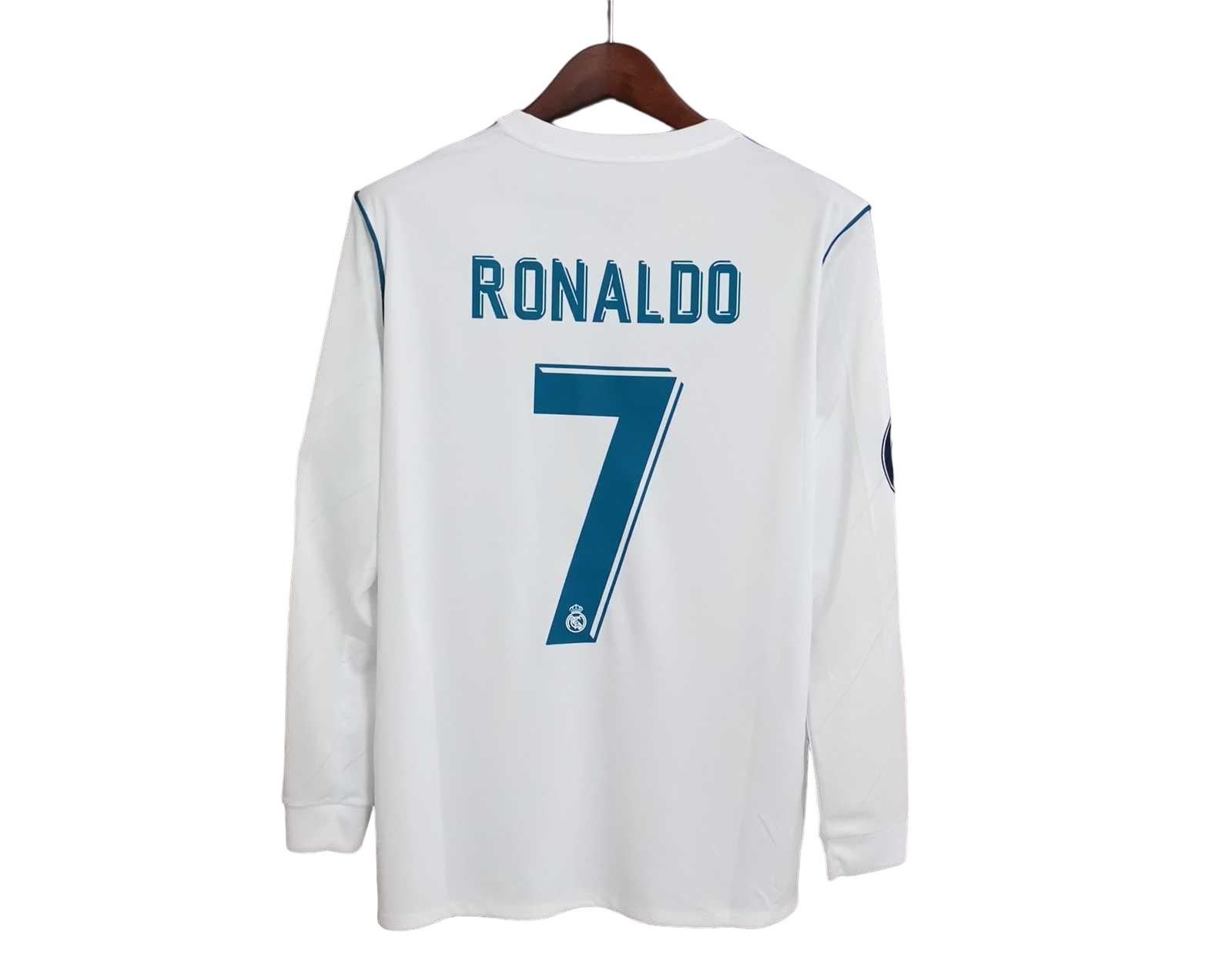 Real Madrid Retro 17/18 Long Sleeve Home (Free Personalisation)