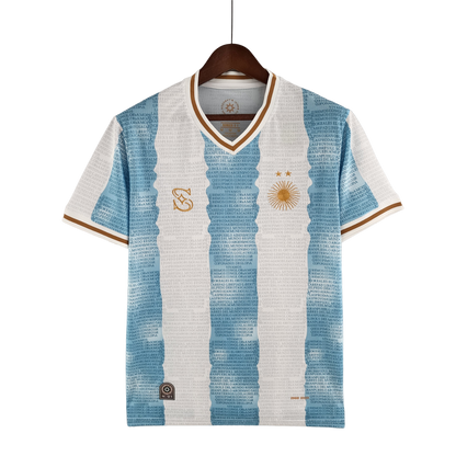Argentina Retro 2022 Commemorative Edition White Blue (Free Personalisation)
