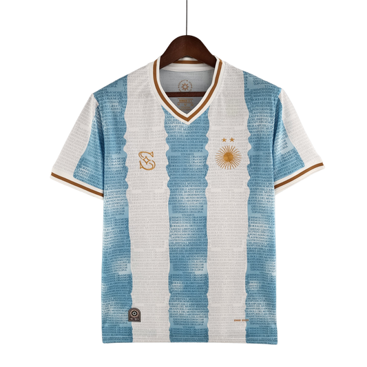 Argentina Retro 2022 Commemorative Edition White Blue (Free Personalisation)