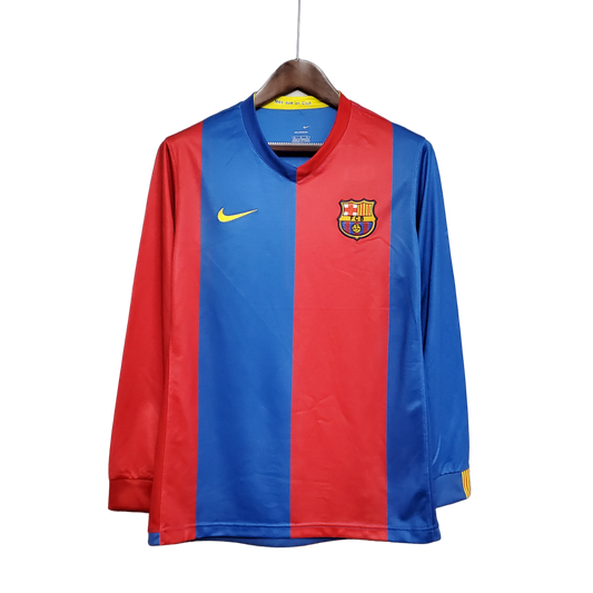 Barcelona Retro 06/07 Long Sleeve Home (Free Personalisation) (Free Personalisation)