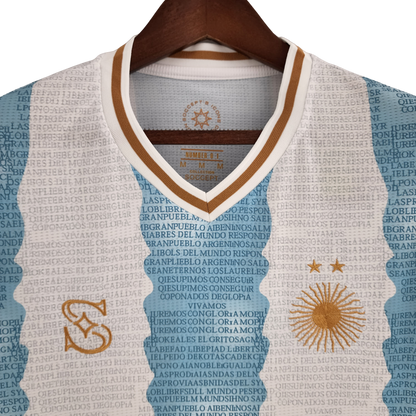 Argentina Retro 2022 Commemorative Edition White Blue (Free Personalisation)
