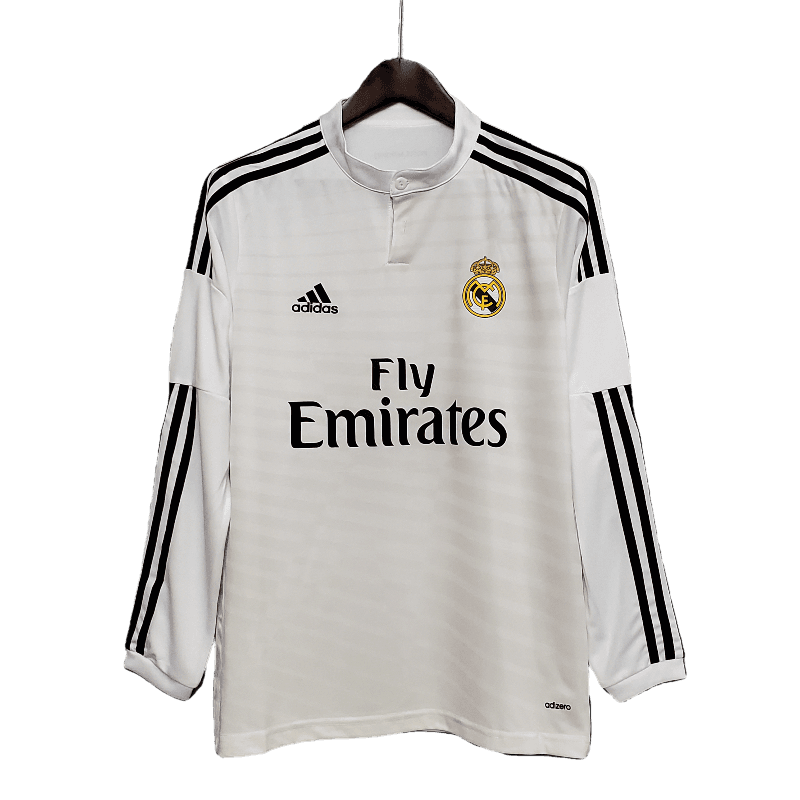 Real Madrid Retro Long Sleeve 2014/15 Home (Free Personalisation)