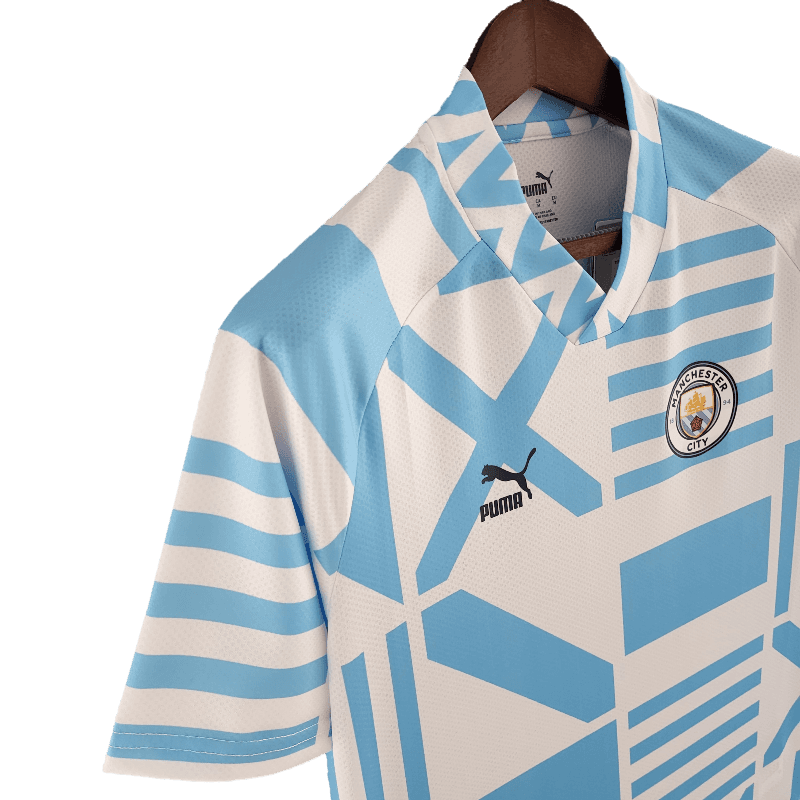 Manchester City 22/23 Pre-Match Blue And White (Free Personalisation)