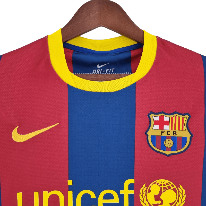 Barcelona Retro Long Sleeve 10/11 UEFA Champions League Home (Free Personalisation)