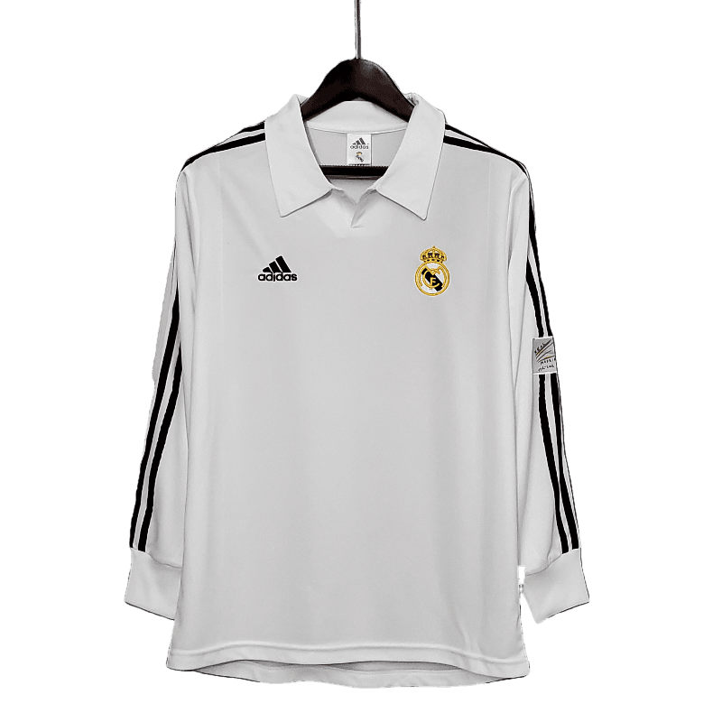 Real Madrid Retro Long-Sleeved 2002 Home (Free Personalisation)