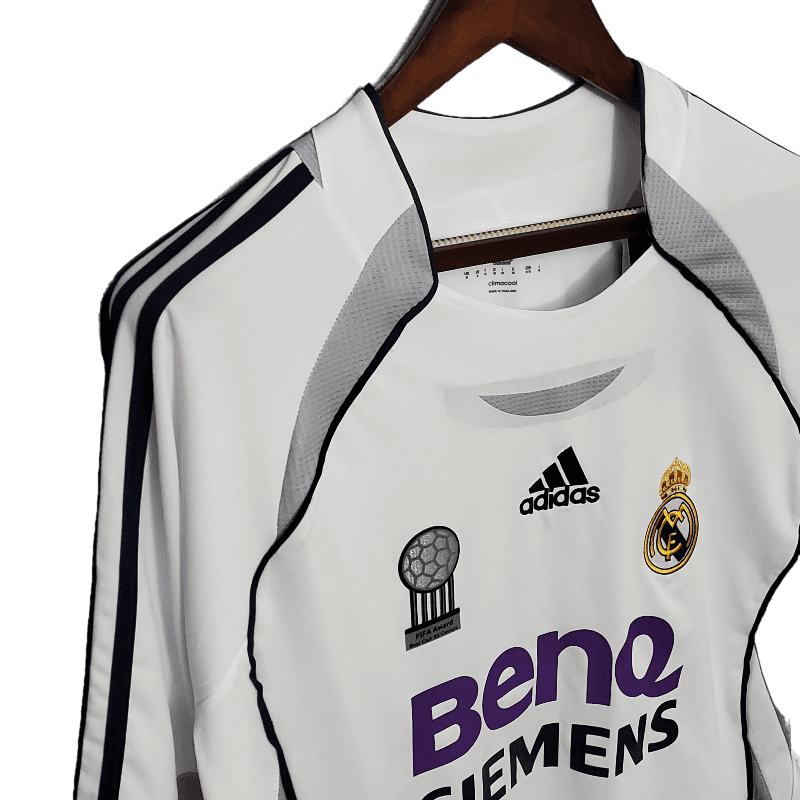 Real Madrid Retro Long Sleeve 2006/07 Home (Free Personalisation)