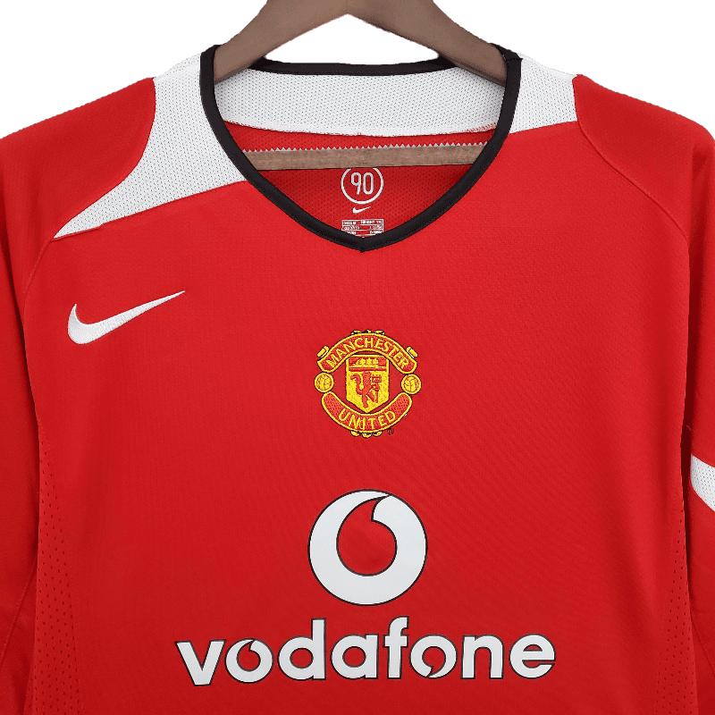 Manchester United Retro Long Sleeve 2004/06 Home (Free Personalisation)