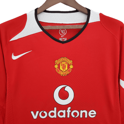 Manchester United Retro Long Sleeve 2004/06 Home (Free Personalisation)