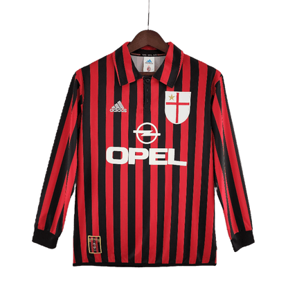 AC Milan Retro 1999/2000 Long Sleeve Home (Free Personalisation)