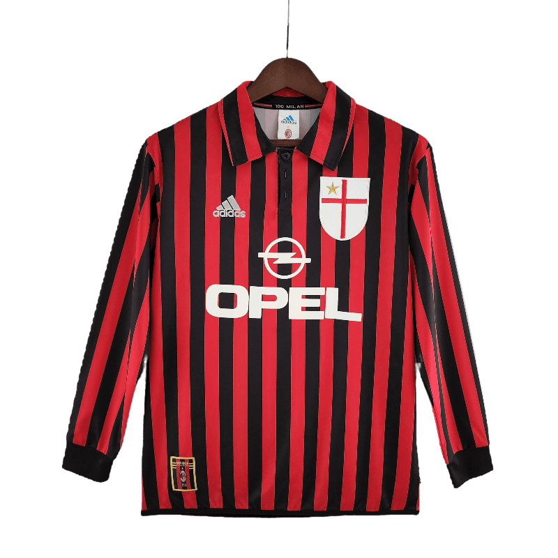 AC Milan Retro 1999/2000 Long Sleeve Home (Free Personalisation)