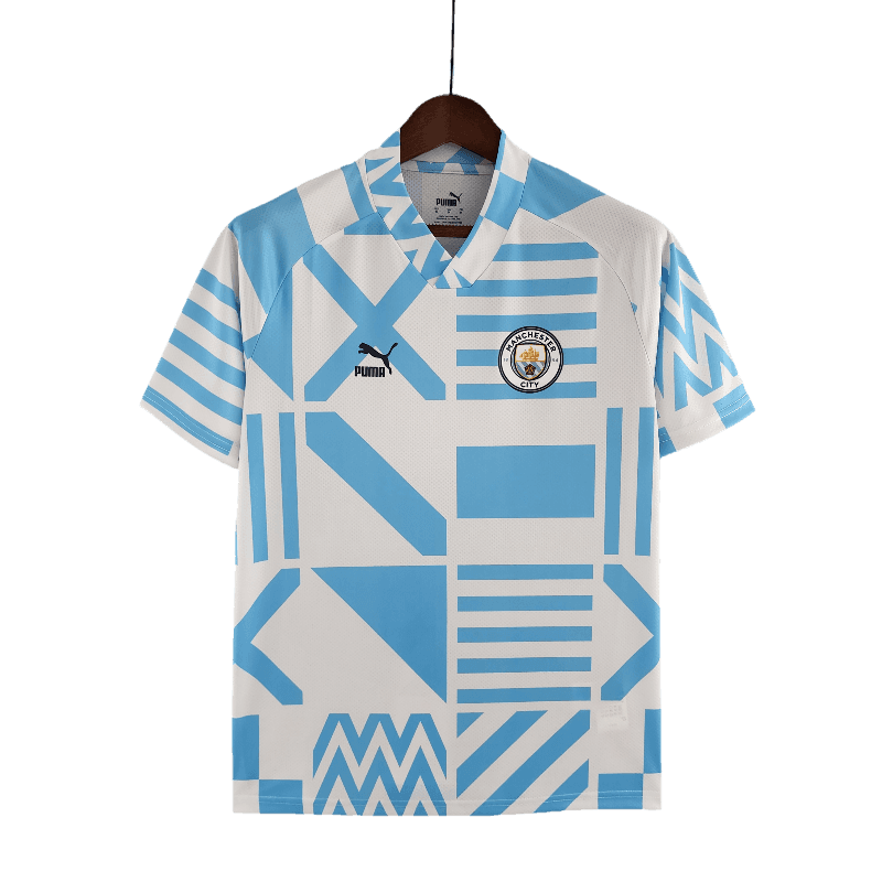 Manchester City 22/23 Pre-Match Blue And White (Free Personalisation)