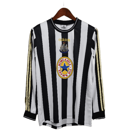 Newcastle Retro 97/99 Home Long Sleeve With Patch And Fonts (Free Personalisation)