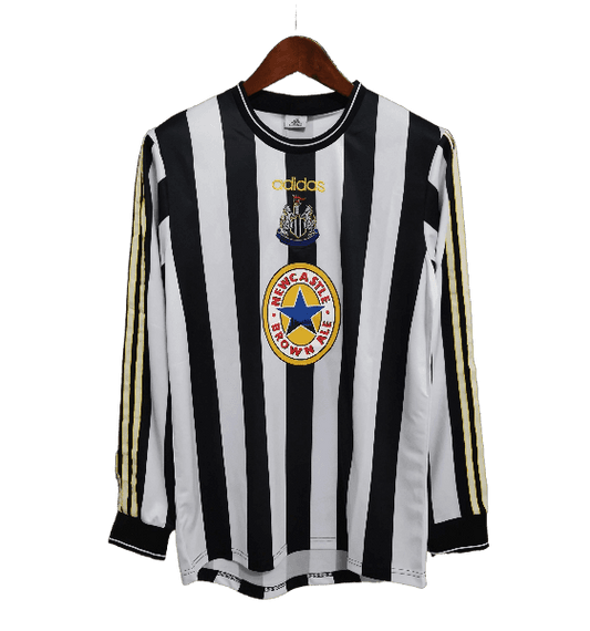 Newcastle Retro 97/99 Home Long Sleeve With Patch And Fonts (Free Personalisation)