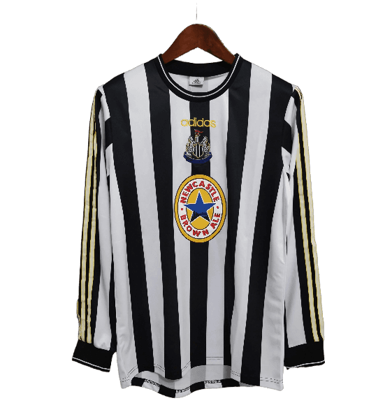 Newcastle Retro 97/99 Home Long Sleeve With Patch And Fonts (Free Personalisation)