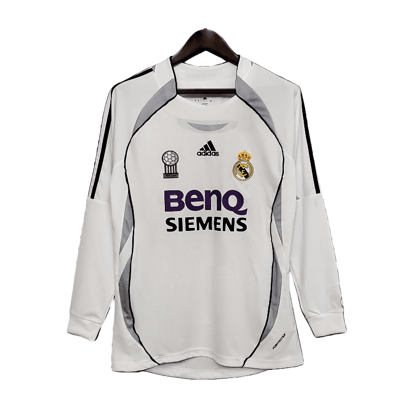 Real Madrid Retro Long Sleeve 2006/07 Home (Free Personalisation)