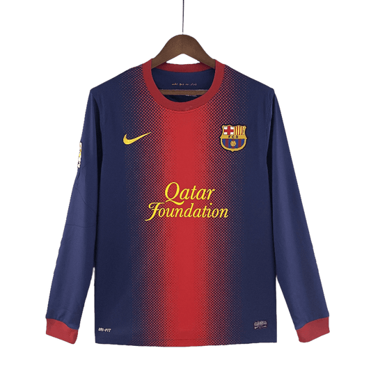 Barcelona Retro Long Sleeve 12/13 Home (Free Personalisation)