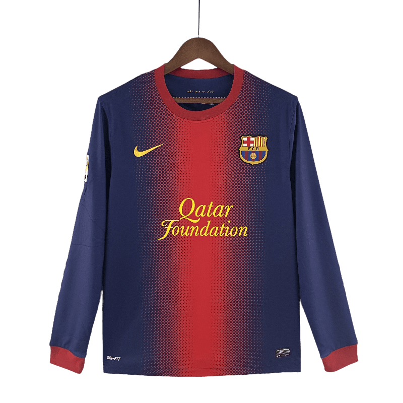 Barcelona Retro Long Sleeve 12/13 Home (Free Personalisation)