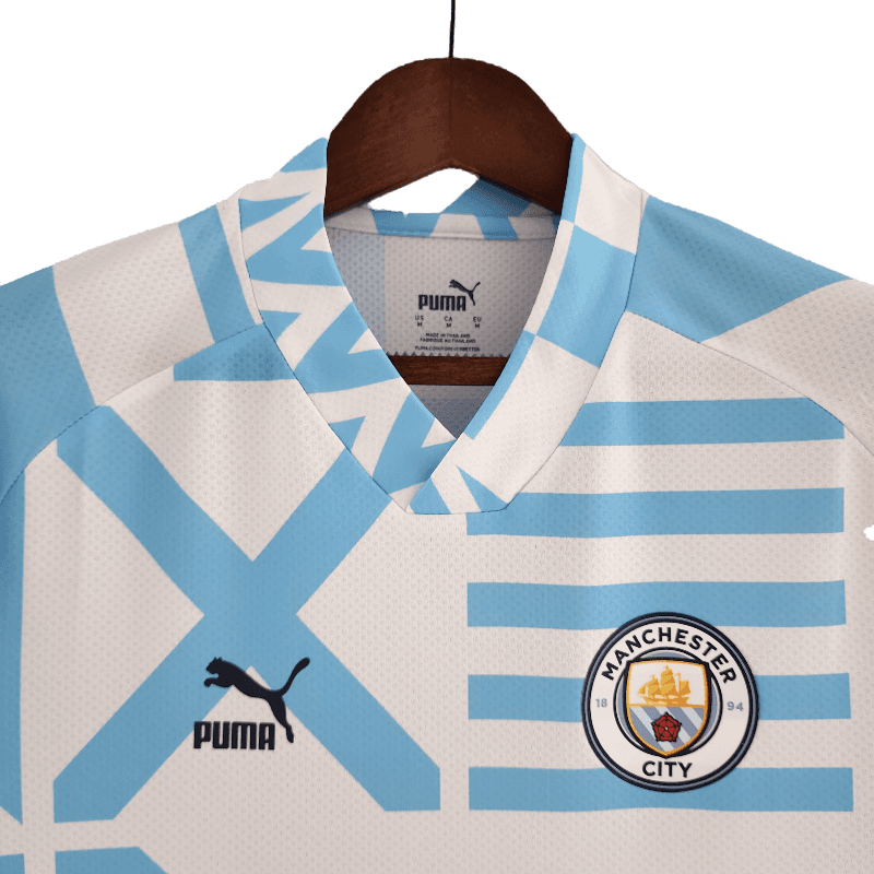 Manchester City 22/23 Pre-Match Blue And White (Free Personalisation)