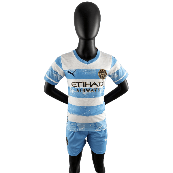 Manchester City 22/23 Kids Kit Limited Edition Blue and White (Free Personalisation)