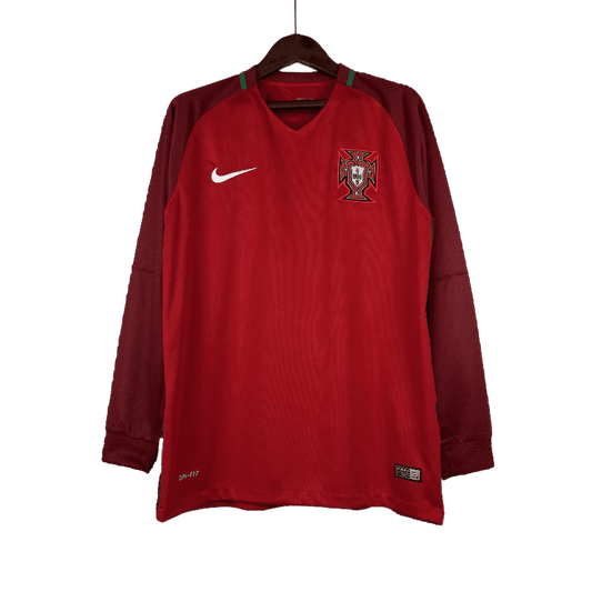 Portugal Retro 2016 Long Sleeve Home (Free Personalisation)