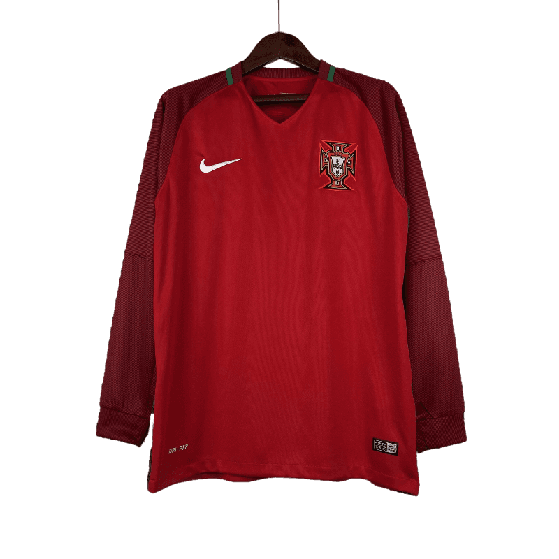 Portugal Retro 2016 Long Sleeve Home (Free Personalisation)