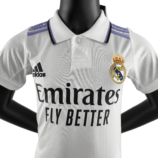 Real Madrid 22/23 Kids Home Kit (Free Personalisation)