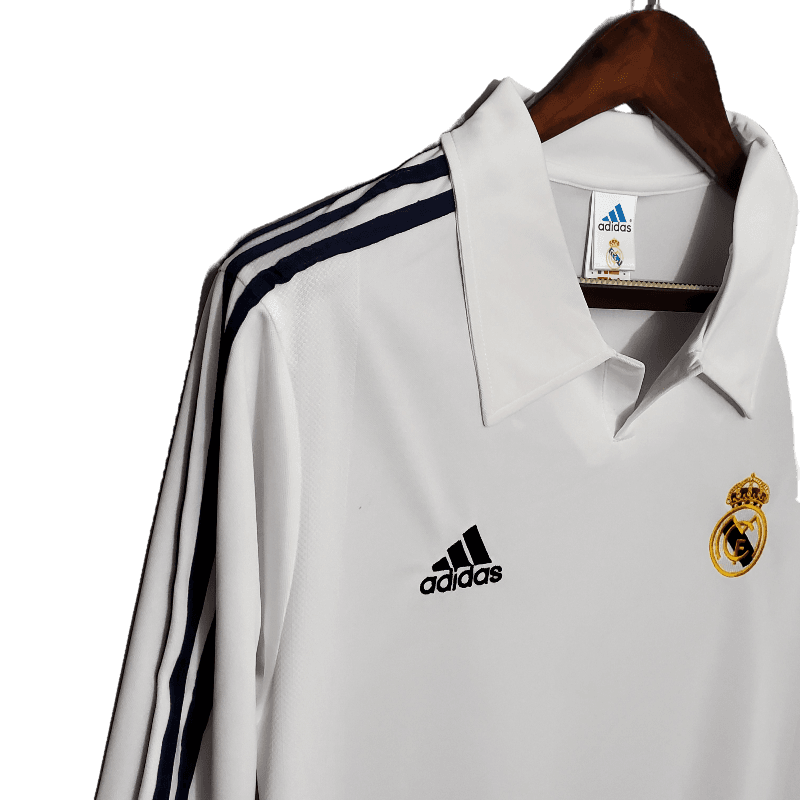 Real Madrid Retro Long-Sleeved 2002 Home (Free Personalisation)