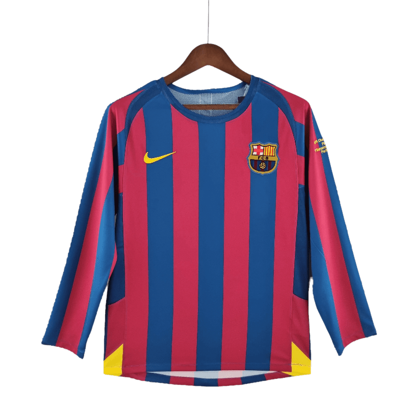 Barcelona Retro 2005/06 Long Sleeve Home (Free Personalisation)