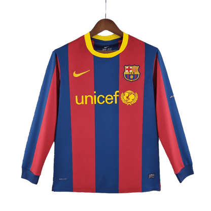 Barcelona Retro Long Sleeve 10/11 UEFA Champions League Home (Free Personalisation)
