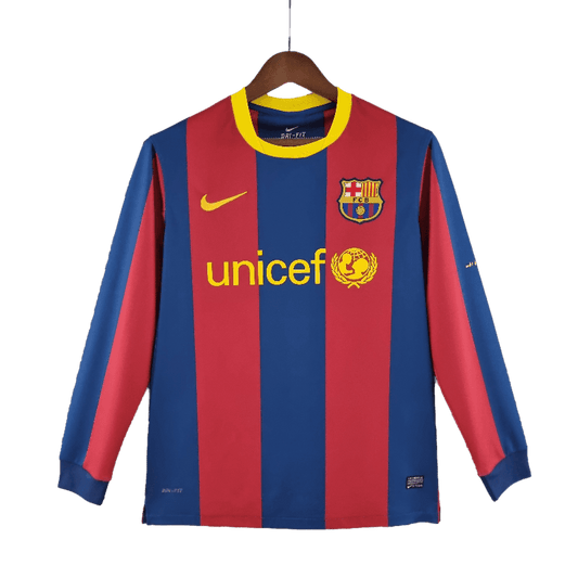 Barcelona Retro Long Sleeve 10/11 UEFA Champions League Home (Free Personalisation)