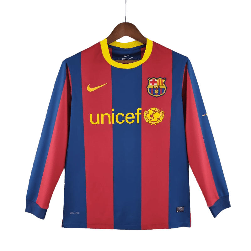 Barcelona Retro Long Sleeve 10/11 UEFA Champions League Home (Free Personalisation)