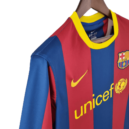 Barcelona Retro Long Sleeve 10/11 UEFA Champions League Home (Free Personalisation)