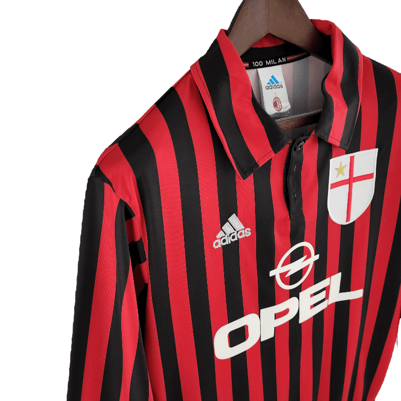 AC Milan Retro 1999/2000 Long Sleeve Home (Free Personalisation)